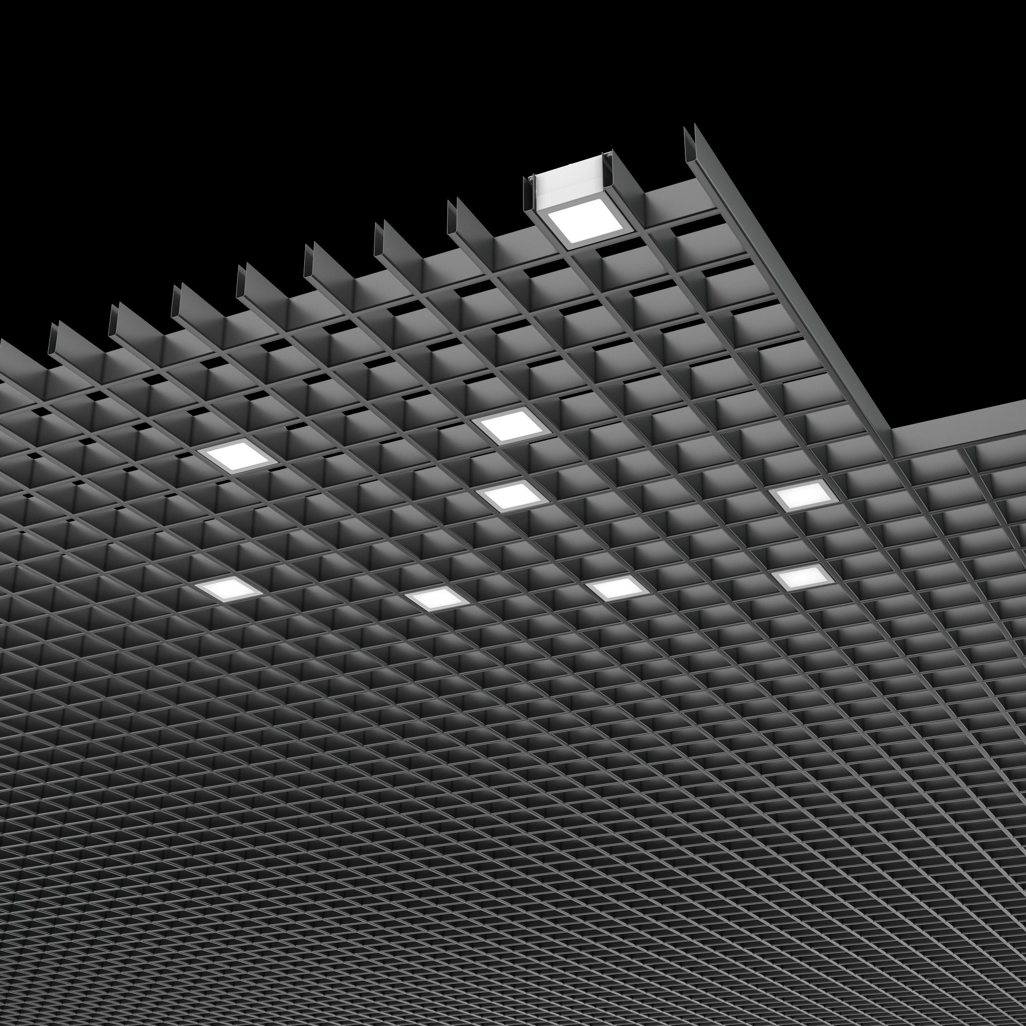 светильники для потолков грильято 50х50, 75х75, 100х100, 150х150, 200х200, 300х300, 600х600