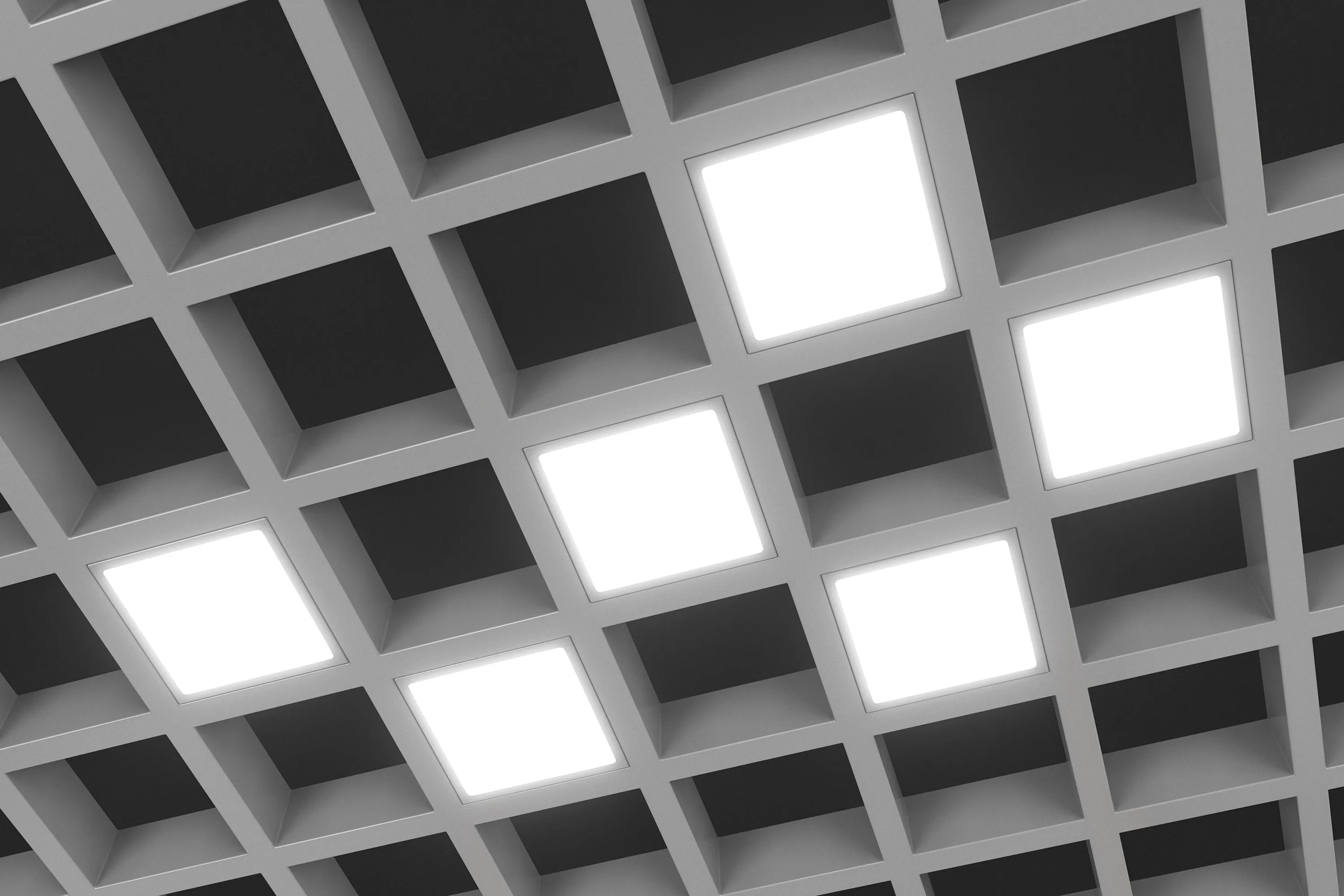 светильники для потолков грильято 50х50, 75х75, 100х100, 150х150, 200х200, 300х300, 600х600