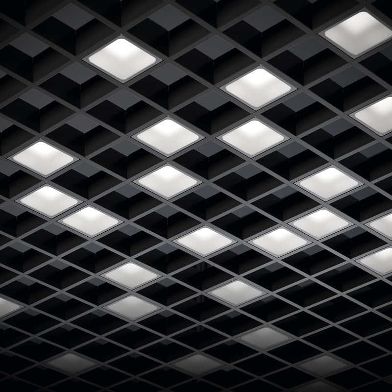 светильники для потолков грильято 50х50, 75х75, 100х100, 150х150, 200х200, 300х300, 600х600